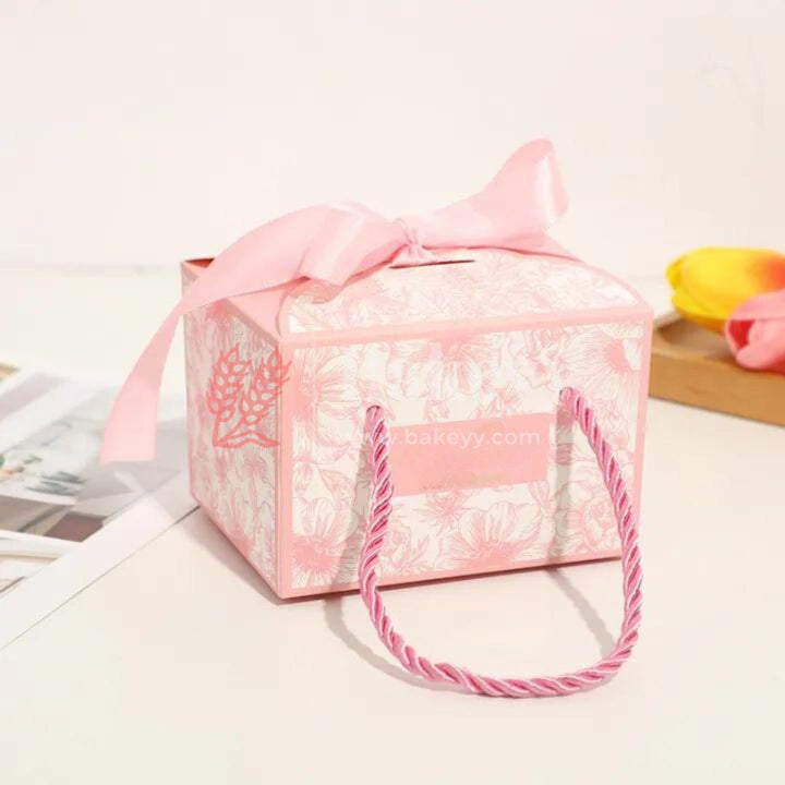 Paper Gift Boxes, Creative Floral & Alphabet Graphic Bowknot Ribbon Decoration Gift Wrapping Boxes Party | Pack of 10 - Bakeyy.com - India - Paper Gift Boxes, Creative Floral & Alphabet Graphic Bowknot Ribbon Decoration Gift Wrapping Boxes Party | Pack of 10 - Pink