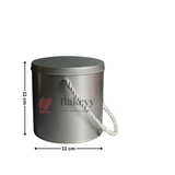 Silver Round Tin Box with Handle | Corporate Gifting |Wedding Favors| Birthday Parties |Baby Showers| 1 Piece