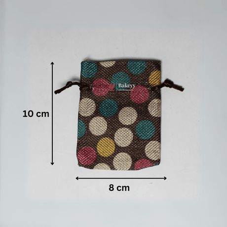 8x10 CM Dot Print | Printed Potli Jute Bag | Gift Return Gifts Bags | Drawstring Bags | Pack Of 10 - Bakeyy.com - India - 8x10 CM Dot Print | Printed Potli Jute Bag | Gift Return Gifts Bags | Drawstring Bags | Pack Of 10 - Default Title