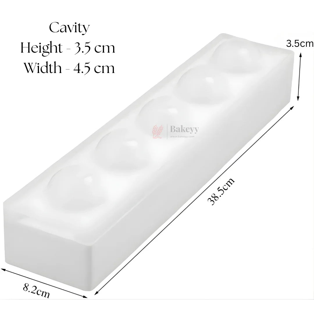 5 Cavity Silicone Sphere Dome Mould Set  | Chocolate Bomb, Mousse & Dessert Dome Mould | Flexible Food Grade Silicone