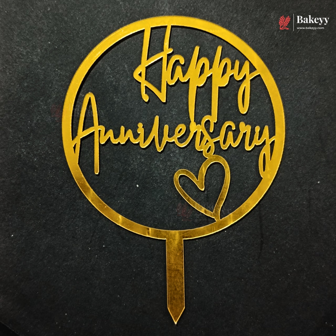 5 Inch | Happy Anniversary Cake Topper | Pack of 1