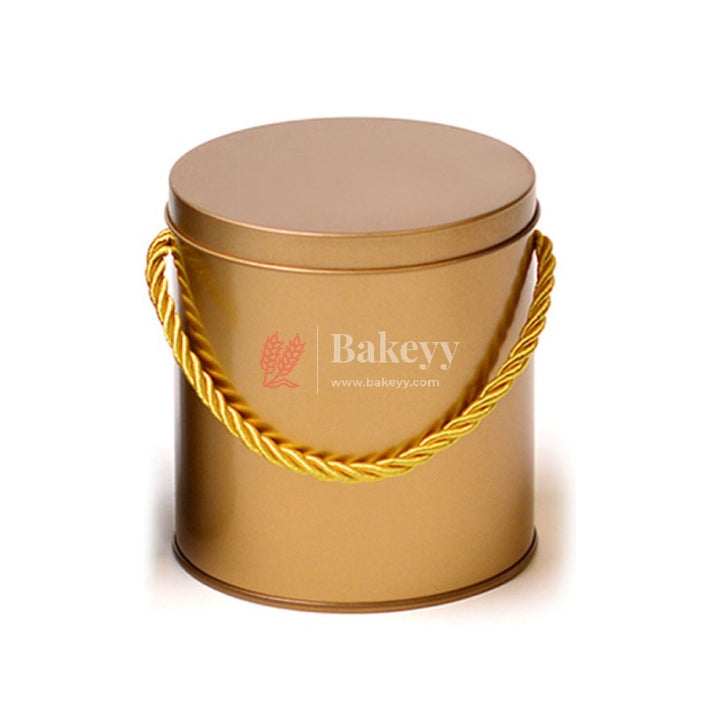 Round Decorative Storage Container Tin | Round Steel Coffee Cans with Lid for Tea Bags | Tea Sachets, Candy, Cookie, Crafts, Sugar, Gifts, Favors, Spice, Kitchen Organizer - Bakeyy.com