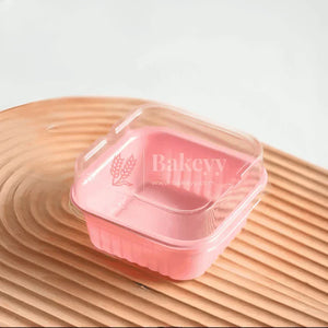 1 Brownie Box | Mini Muffins Pastry Packaging Box | Individual Pastry Container | Pack Of 50 - Bakeyy.com - India - 1 Brownie Box | Mini Muffins Pastry Packaging Box | Individual Pastry Container | Pack Of 50 - Pink