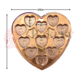 11 Cavity Golden Heart-Shaped Cavity Box | Chocolate tray | Valentine Chocolate Box | Chocolate Packaging Box | Gift Box | Pack of 10