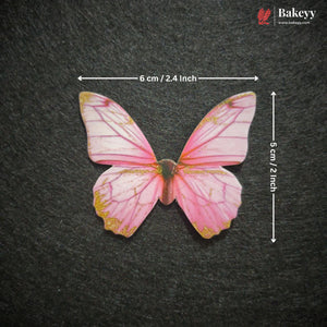 Vein Wing Butterfly Cake Topper For Cake Decoration | 10 Butterfly Per Pack | Pack of 1