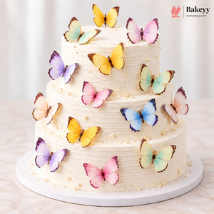 Pastel Wing Butterfly Cake Topper For Cake Decoration | 10 Butterfly Per Pack | Pack of 1