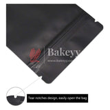 100 gm | Zip Lock Pouch | Black Color Without Window | 10x17 CM | Standing Pouch | 110 GSM | - Bakeyy.com - India - 100 gm | Zip Lock Pouch | Black Color Without Window | 10x17 CM | Standing Pouch | 110 GSM | - Pack Of 50 / 10x17 cm / 100 gm