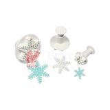 Snowflake Plunger Cutter Fondant Tool |Set of 3 (Small, Medium, Large)| For Cake Decorating, Fondant, and Cookie Molds