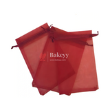 10x14 CM | Organza Potli Bags | Rose Red Colour |100 g | Candy Bag | Pack of 100|