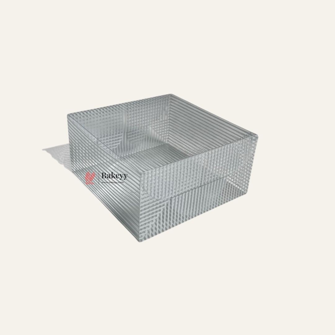 12.5 x 12.5 x 5.5 cm Silver Lined PVC Gift Box with Lid | Bakery packaging | Pack of 10