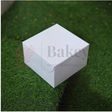 4x4x3 Inch Plain White Cake Box | Birthday Cake boxes with Grey Back| Pack of 50