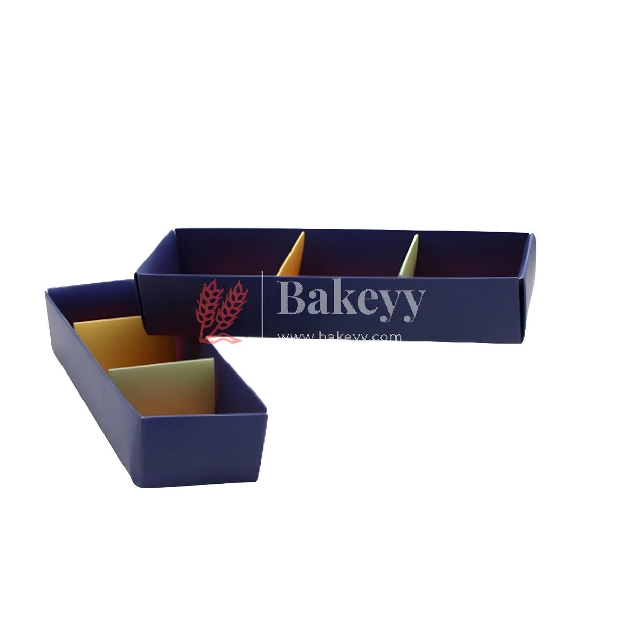 PVC 6 Cavity Chocolate Box | Multi Color | Pack of 10 - Bakeyy.com - India - PVC 6 Cavity Chocolate Box | Multi Color | Pack of 10 - Blue