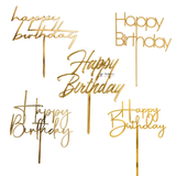 5 Inch Acrylic Cake Topper | Decorative Cake Topper for Celebrations | Assorted designs | Set 1 | Pack of 5