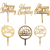 5 Inch Acrylic Cake Topper | Decorative Cake Topper for Celebrations | Assorted designs | Set 2 | Pack of 5