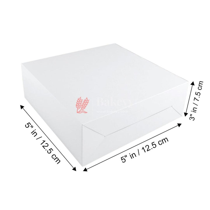 5x5x3 Plain White Cake Box | Birthday Cake boxes | Pack of 50 - Bakeyy.com