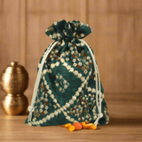 13x18 CM Bandhini Potli Bag Return Gifts For Ladies | Green Colour | Pack Of 10 - Bakeyy.com - India - 13x18 CM Bandhini Potli Bag Return Gifts For Ladies | Green Colour | Pack Of 10 - Default Title