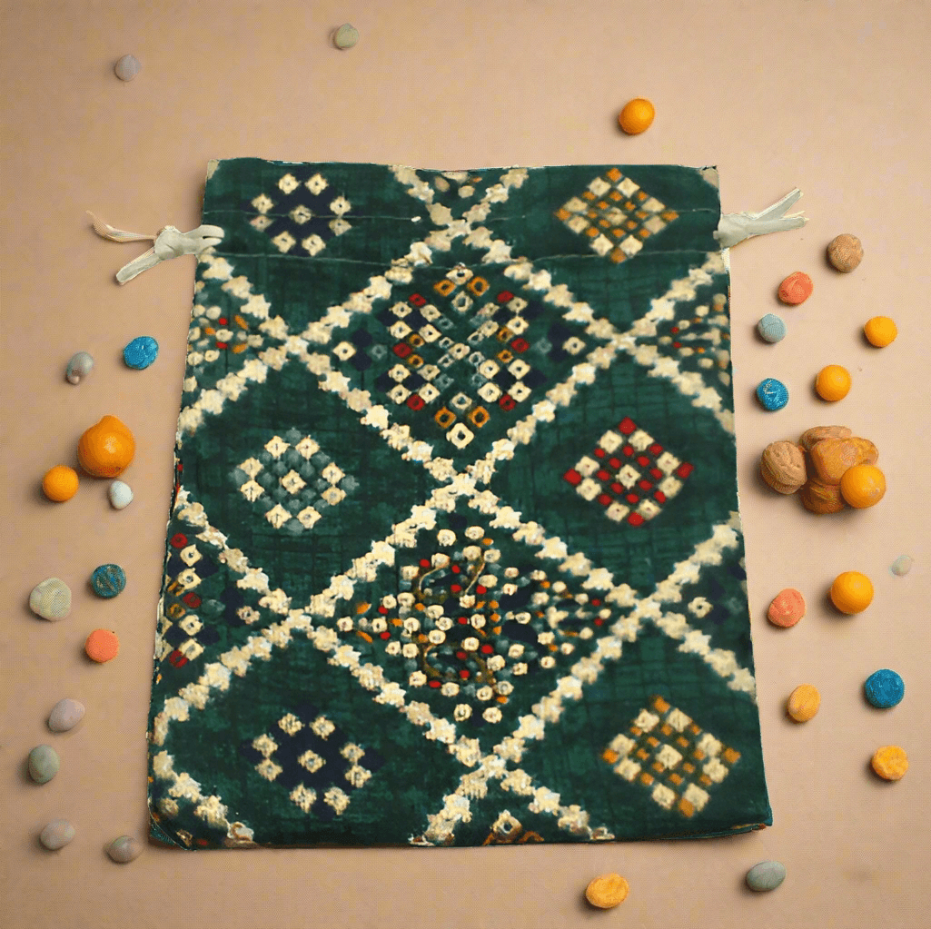 13x18 CM Bandhini Potli Bag Return Gifts For Ladies | Green Colour | Pack Of 10 - Bakeyy.com - India - 13x18 CM Bandhini Potli Bag Return Gifts For Ladies | Green Colour | Pack Of 10 - Default Title