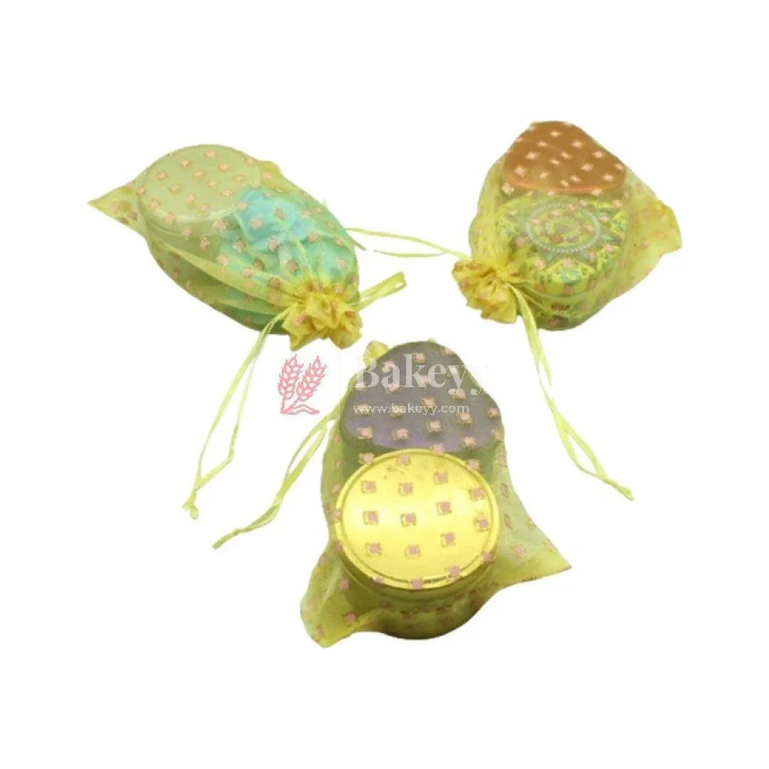 5x7-inch-or-dotted-designs-organza-potli-bags-or-pack-of-100-or-yellow-color-or-candy-bag-or-pack-of-100-bakeyy-com-2 - Bakeyy.com
