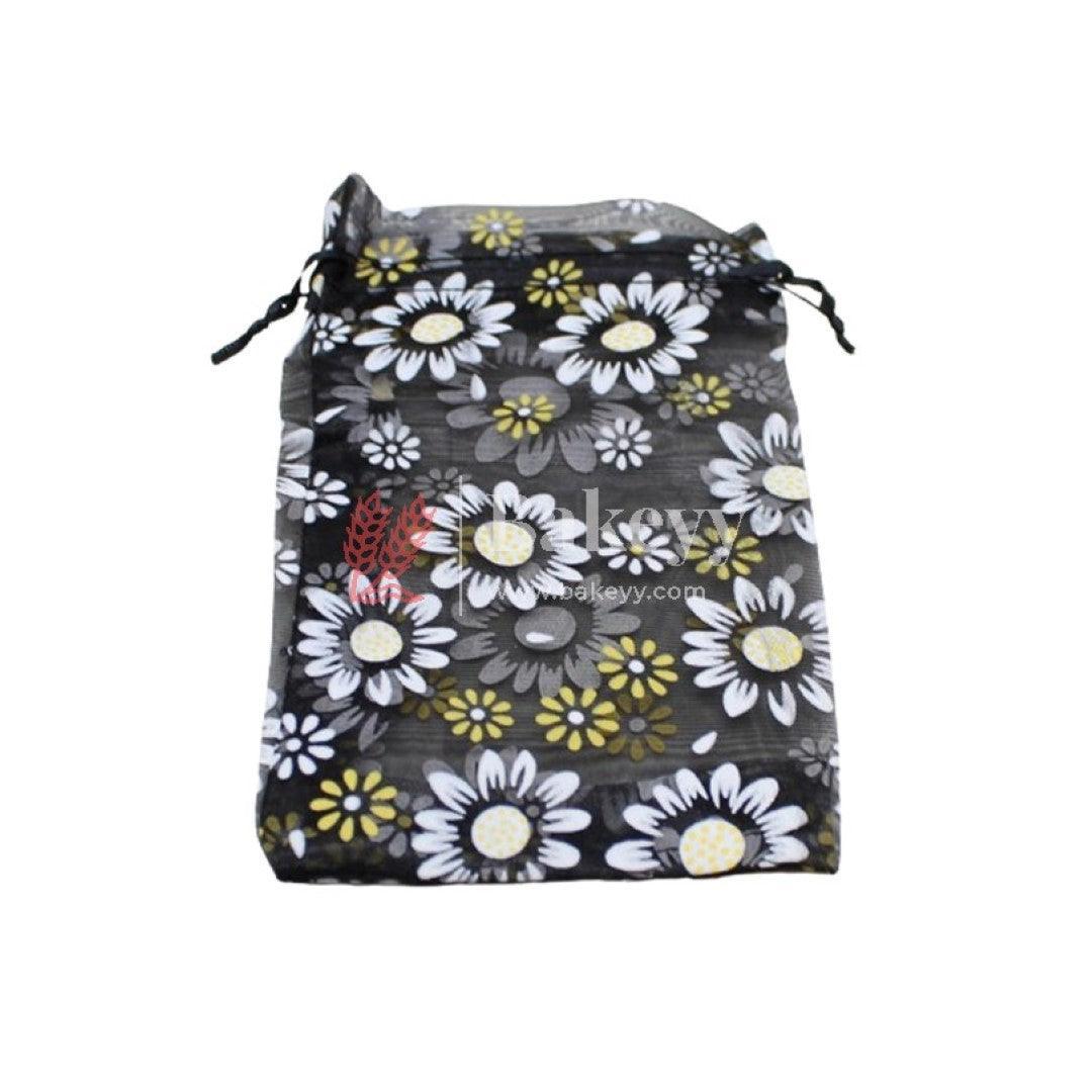 13x18 CM | Floral Designs Organza Potli Bags | Pack of 100 | Black Color | Candy Bag | Pack of 100 - Bakeyy.com - India - 13x18 CM | Floral Designs Organza Potli Bags | Pack of 100 | Black Color | Candy Bag | Pack of 100 - Default Title