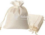 13x18 CM | Jute Potli Bag | Cream Colour | Gift Return Gifts Bags | Drawstring Bags - Bakeyy.com - India - 13x18 CM | Jute Potli Bag | Cream Colour | Gift Return Gifts Bags | Drawstring Bags - Pack Of 10 / 5303 / 5x7 Inch