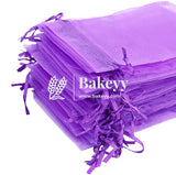 22x31 cm | Organza Potli Bags | Light Purple Colour | Candy Bag | Pack of 50 - Bakeyy.com - India - 22x31 cm | Organza Potli Bags | Light Purple Colour | Candy Bag | Pack of 50 - Default Title