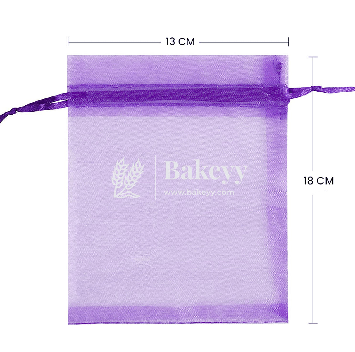 13x18 CM | Organza Potli Bags | Light  Purple Colour | Candy Bag| Pack of 50