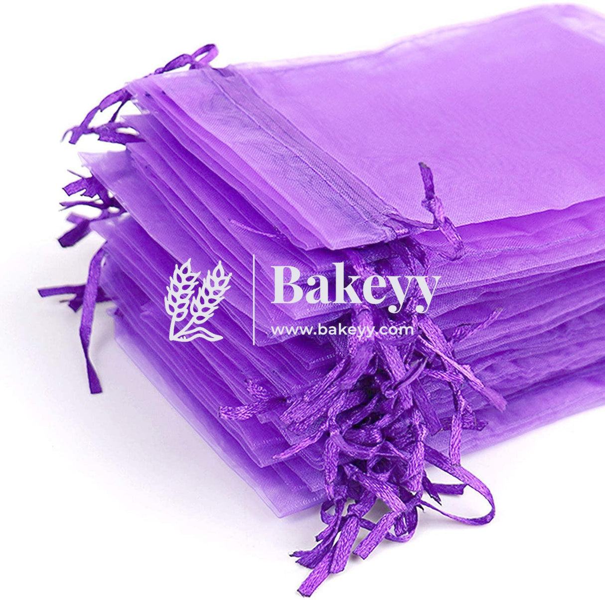13x18 CM | Organza Potli Bags | Light  Purple Colour | Candy Bag| Pack of 50