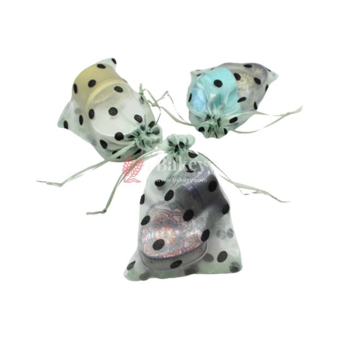 13x18 CM | Polka Dots Organza Potli Bags | Pack of 100 | Light Blue Color | Candy Bag - Bakeyy.com - India - 13x18 CM | Polka Dots Organza Potli Bags | Pack of 100 | Light Blue Color | Candy Bag - Default Title