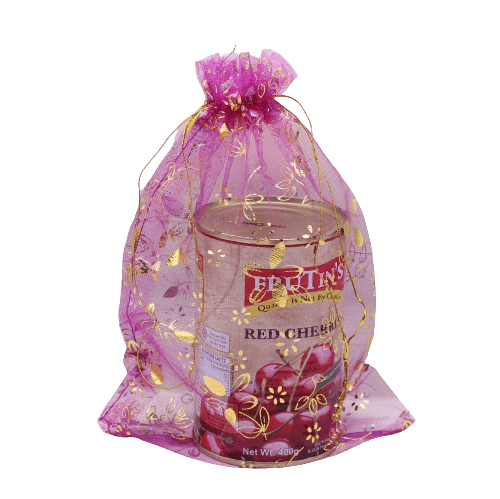 5x7 Inch | Printed Organza Potli Bags | Pack of 80 | Rose Pink Colour | Candy Bag - Bakeyy.com