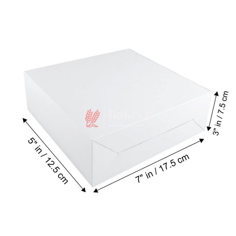 5x7x3 inch Plain White Cake Box | Birthday Cake boxes - Bakeyy.com - India - 5x7x3 inch Plain White Cake Box | Birthday Cake boxes - Pack of 50 / 5x7x3 inch