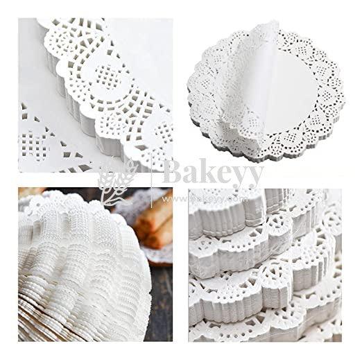 6.5 Inch Doilies Paper | Pack Of 100 | Round Decorative Paper Placemats for Desert | Tableware Decoration | Lace Doilys - Bakeyy.com