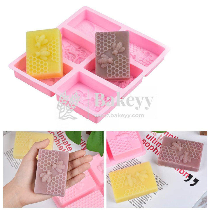 6 Cavity 3D Honeybee Silicone Moulds - Bakeyy.com