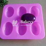 6 Cavity Oval Shape Silicone Moulds - Bakeyy.com - India - 6 Cavity Oval Shape Silicone Moulds - Default Title