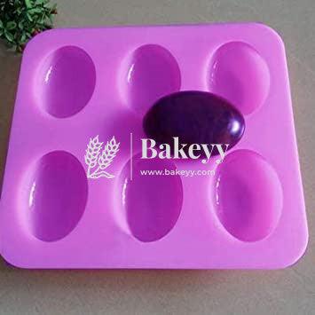 6 Cavity Oval Shape Silicone Moulds - Bakeyy.com