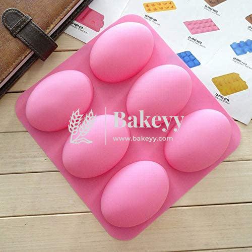 6 Cavity Oval Shape Silicone Moulds - Bakeyy.com - India - 6 Cavity Oval Shape Silicone Moulds - Default Title