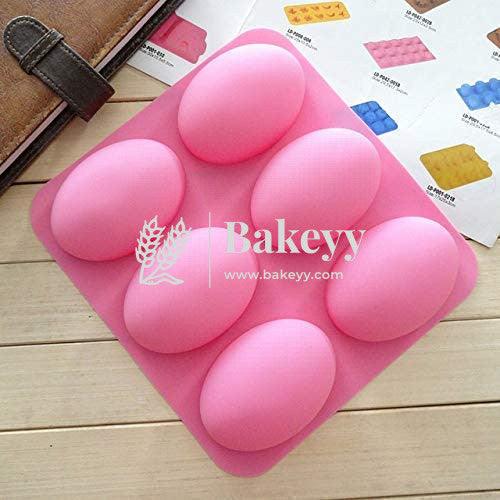 6 Cavity Oval Shape Silicone Moulds - Bakeyy.com