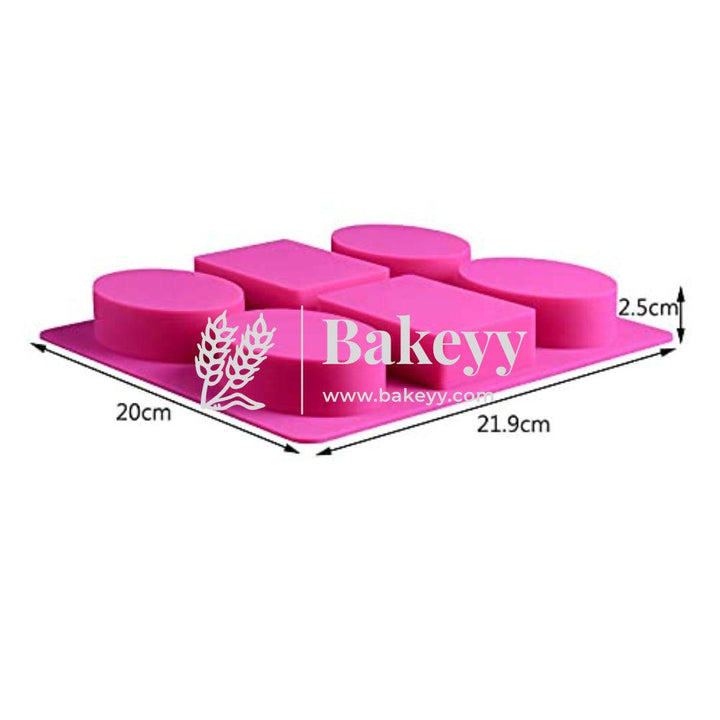 6 Cavity Rectangle Oval Designer Silicon Mold | Multipurpose Rectangle Silicone Molds - Bakeyy.com