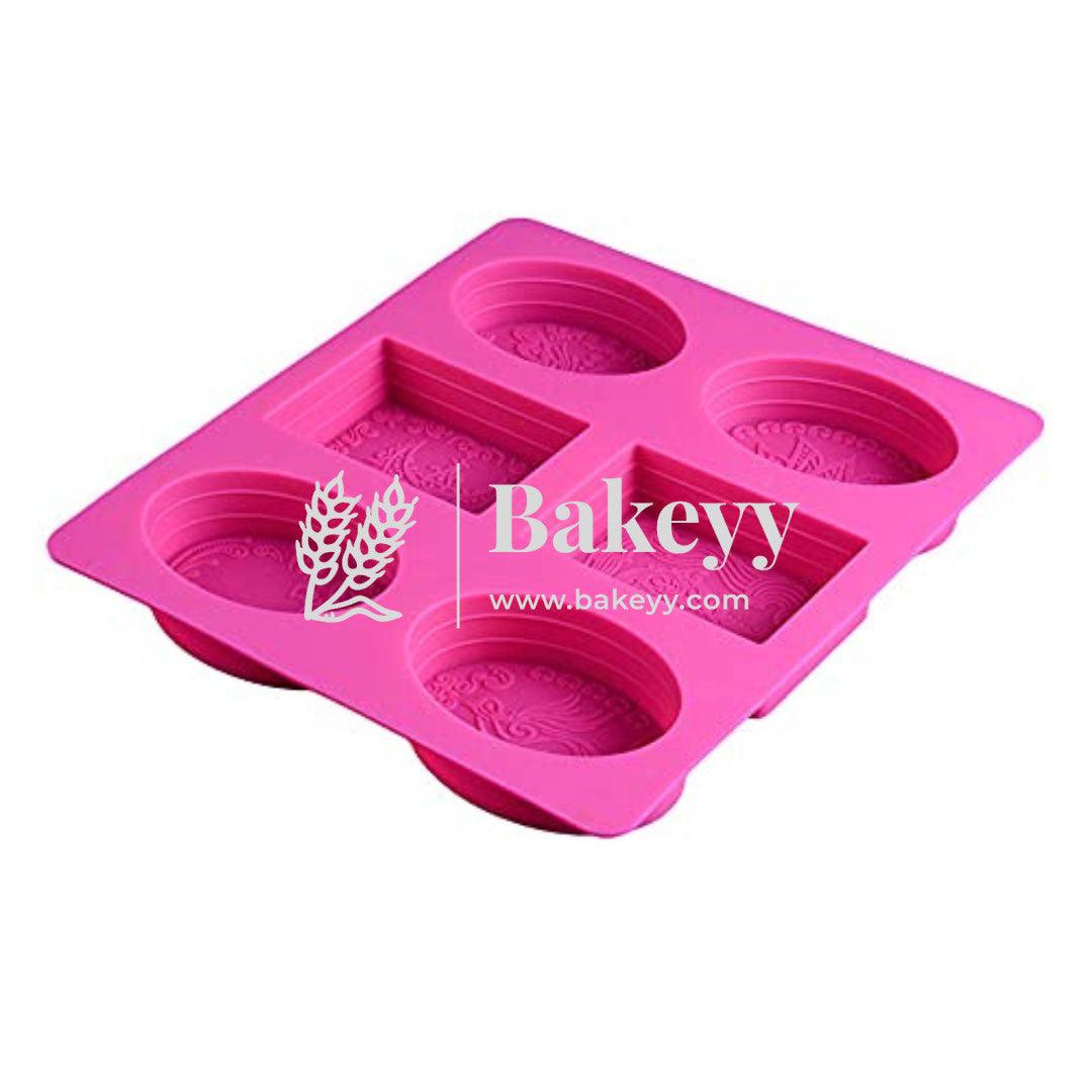 6 Cavity Rectangle Oval Designer Silicon Mold | Multipurpose Rectangle Silicone Molds - Bakeyy.com - India - 6 Cavity Rectangle Oval Designer Silicon Mold | Multipurpose Rectangle Silicone Molds - Default Title