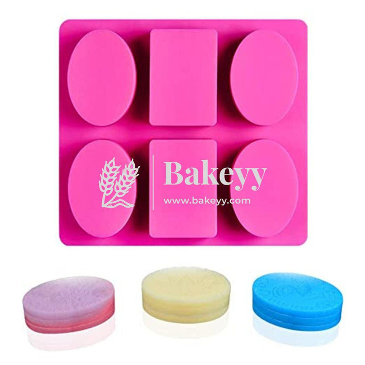 6 Cavity Rectangle Oval Designer Silicon Mold | Multipurpose Rectangle Silicone Molds - Bakeyy.com