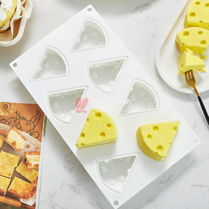 6 Cavity Silicon 3D Cheese shape Entremet Cake Mould Mousse Mould - Bakeyy.com
