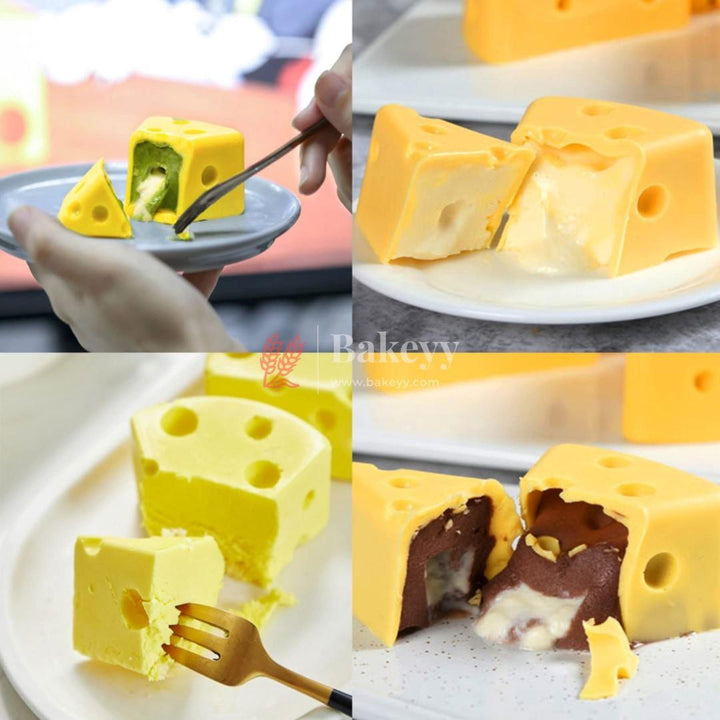 6 Cavity Silicon 3D Cheese shape Entremet Cake Mould Mousse Mould - Bakeyy.com