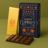 16.5x9x3 cm | Blue Chocolate Bar Box – Happy Diwali Festive Design | Blue | Pack of 10