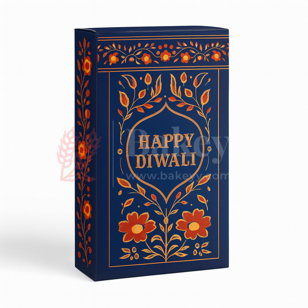 16.5x9x3 cm | Blue Chocolate Bar Box – Happy Diwali Festive Design | Blue | Pack of 10