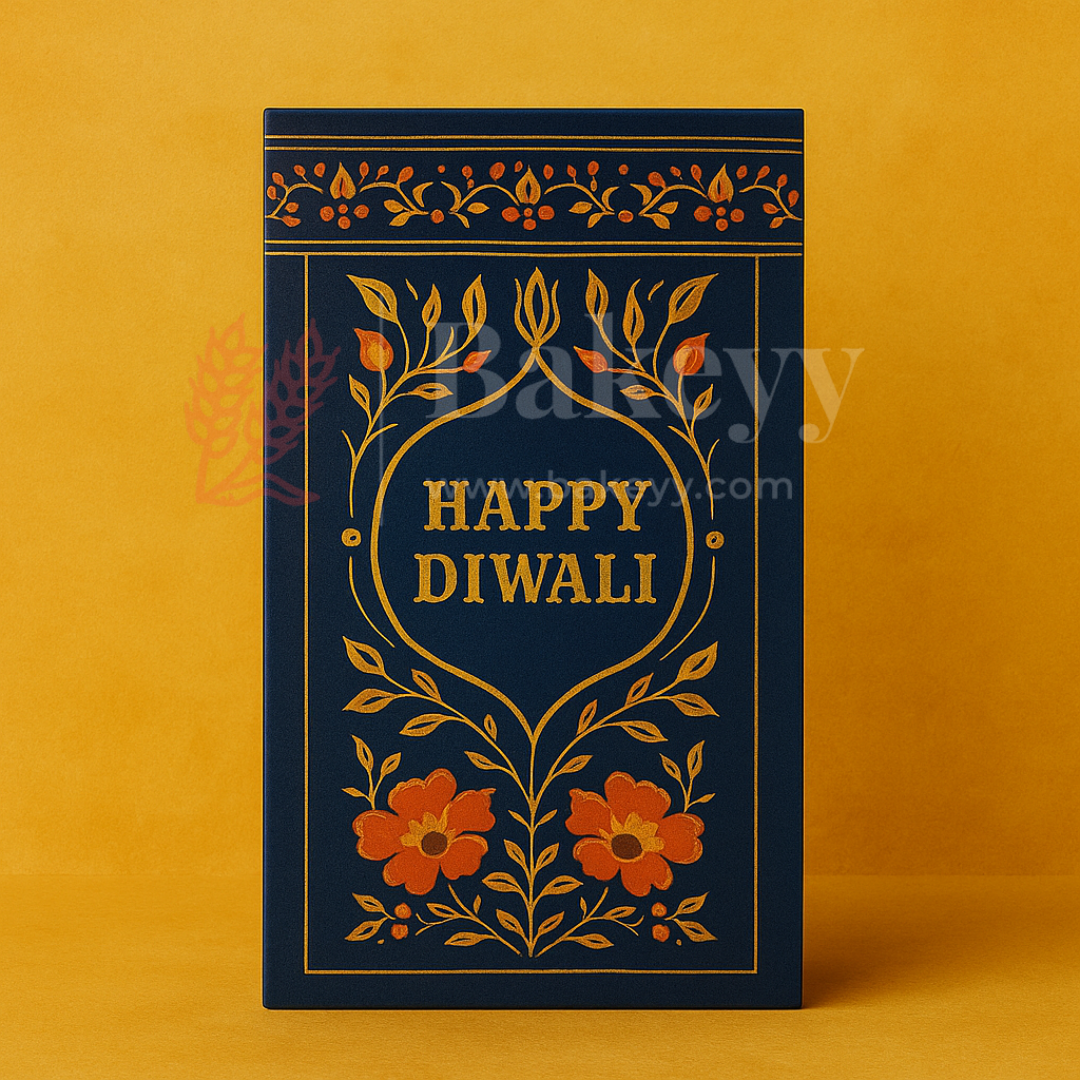 16.5x9x3 cm | Blue Chocolate Bar Box – Happy Diwali Festive Design | Blue | Pack of 10