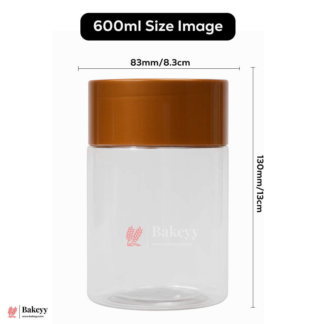 83mm-600ml Airtight Jar With Brown Lid – Reusable Storage Container | Pack Of 10
