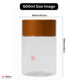 83mm-600ml Airtight Jar With Brown Lid – Reusable Storage Container | Pack Of 10