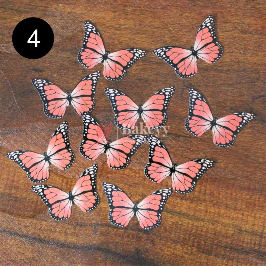 10 Pcs Butterfly Decoration Topper | 3D Butterfly Party Decorations - Bakeyy.com - India - 10 Pcs Butterfly Decoration Topper | 3D Butterfly Party Decorations - Design 4 Peach