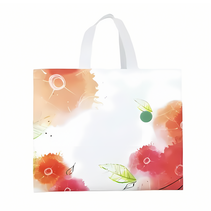 PVC Lamination Bags, White and Pink Pastel Flower Print Design, Non Woven Design, 4 sizes available - Bakeyy.com