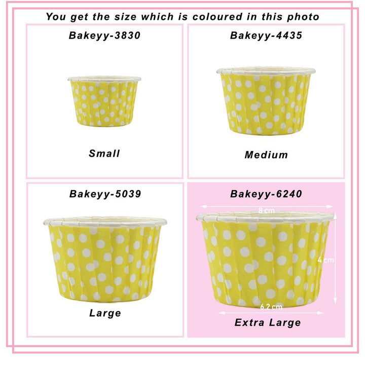 6240 Black Polka Dotted Muffin Cup | Curl Edge | Cupcake Liner | Extra Large | Pack of 100 - Bakeyy.com