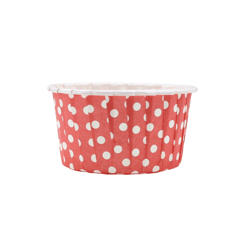 6240 Polka Dot Red Muffin Cup | Curl Edge | Cupcake Liner | Extra Large | Pack of 100 - Bakeyy.com
